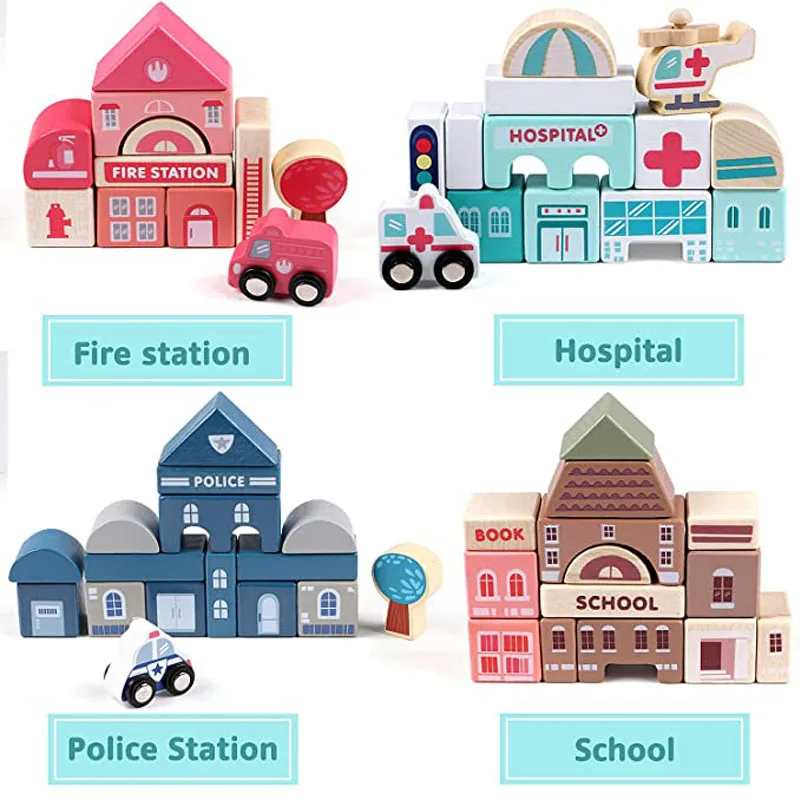Wholesale hot selling custom logo colorful Educational Learning kids learning toys with City Map Construction