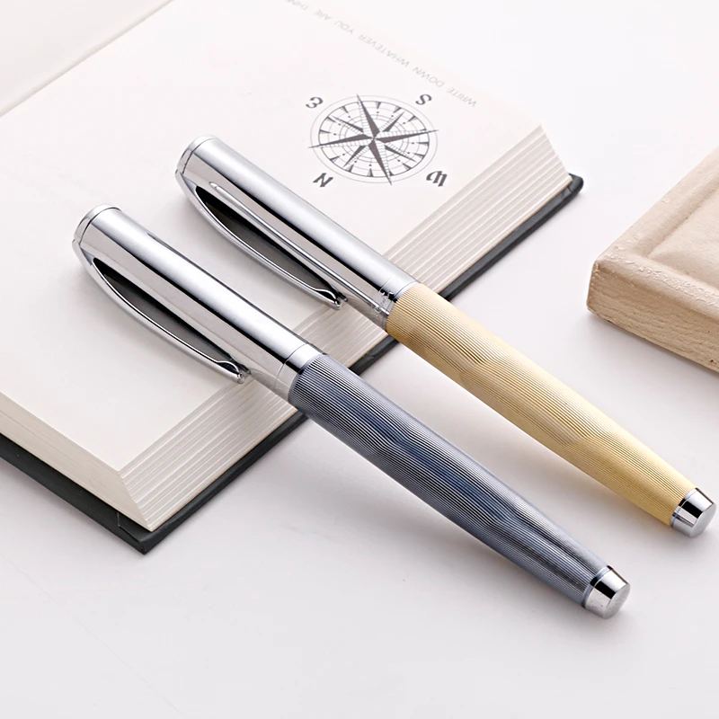 2023 High Quality Factory Price Custom Logo Embossed Golden Pen Luxury Metal Fountain Pen Business Gift Pen
