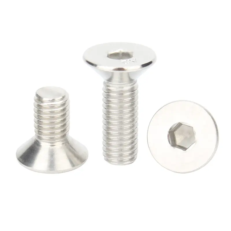 DIN7991 Metric Thread Stainless Steel Machine Screws Flat Hexagon Socket Countersunk Head Screw with Allen CSK Bolt