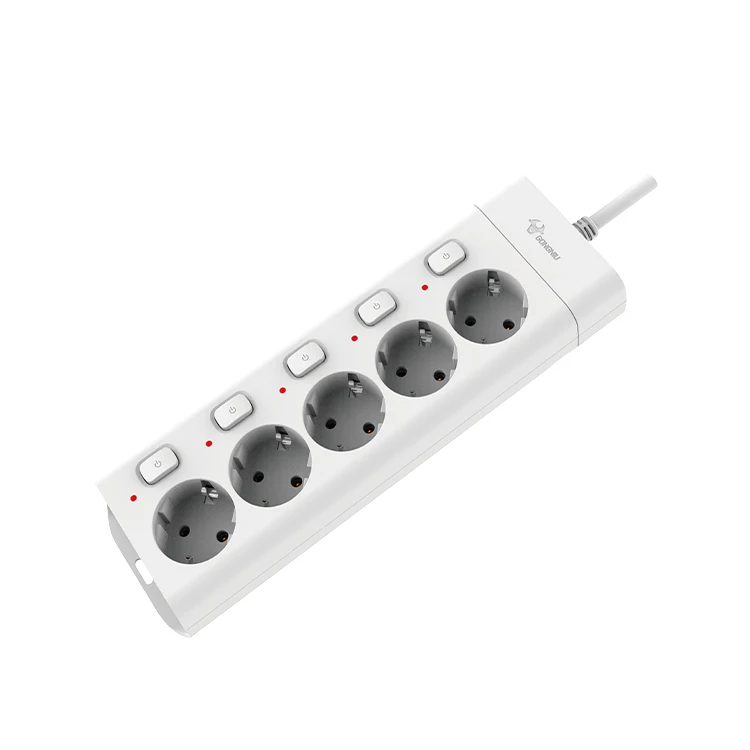 Reliable quality Indonesia EU standard 5 way 5 Switch 3 m power cord universal extension plug socket surge protector