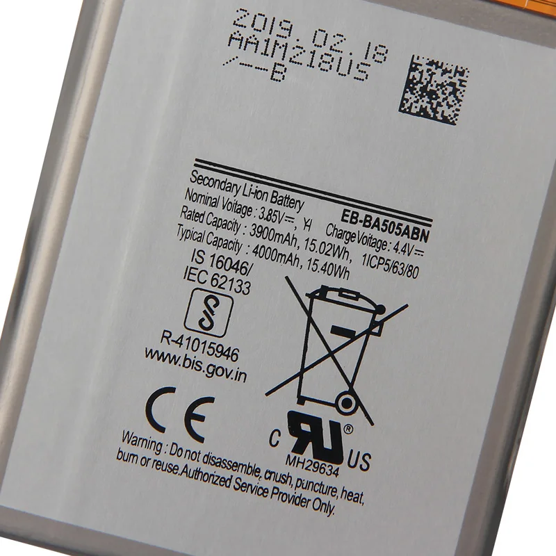 
100% Brand New original mobile phone battery for Samsung Galaxy A50 A505F SM-A505F 