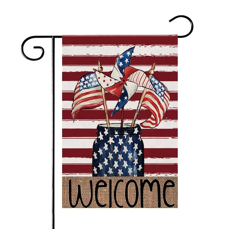 Wholesale 4th of July Dog Car American Flags Patriotic Garden Flags for Indenpendece Day