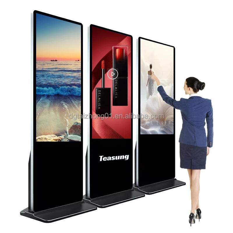 Teasung Lcd 43 49 55 Inch Indoor Totem Floor Standing Electronic Signage Kiosk Touch Screen Advertising Display For Retail Store