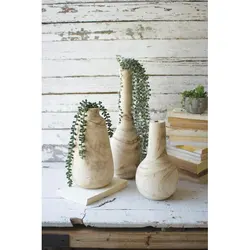 Paulownia Wood Vase Vintage Wooden Flower Vase Home Decorative wooden plant pot