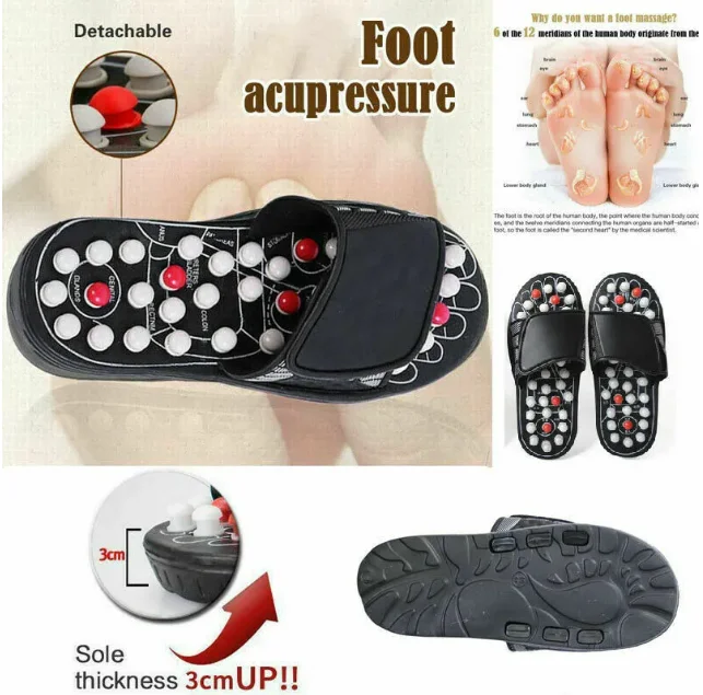 Acupoint Massage Slippers Sandal For Men Women Feet Chinese Acupressure Therapy Medical Rotating Foot Massager Shoes Unisex