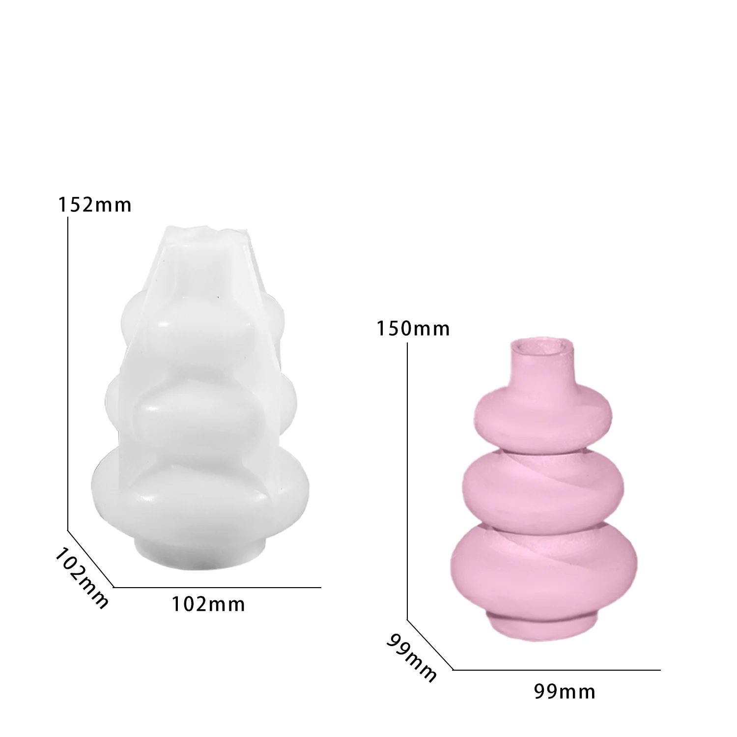 INTODIY Size Circle Vase Silicone Mold Home Decoration Ornament Decoration Vase Gypsum Flower Arrangement Container SiliconeMold