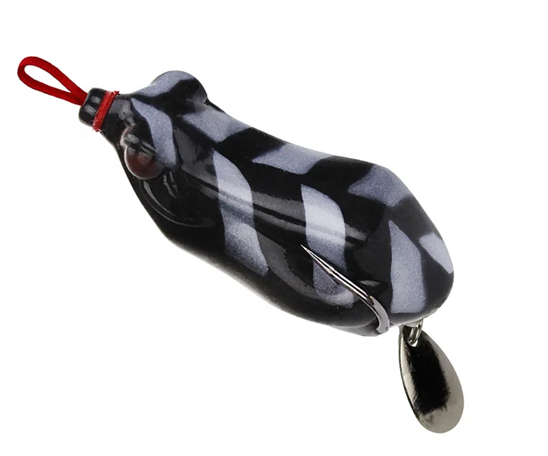 Topwater Frog Whopper Plopper Fishing Lures Hard Artificial Bait with Rotating Soft Tail Pike Fishing Tackle Lure