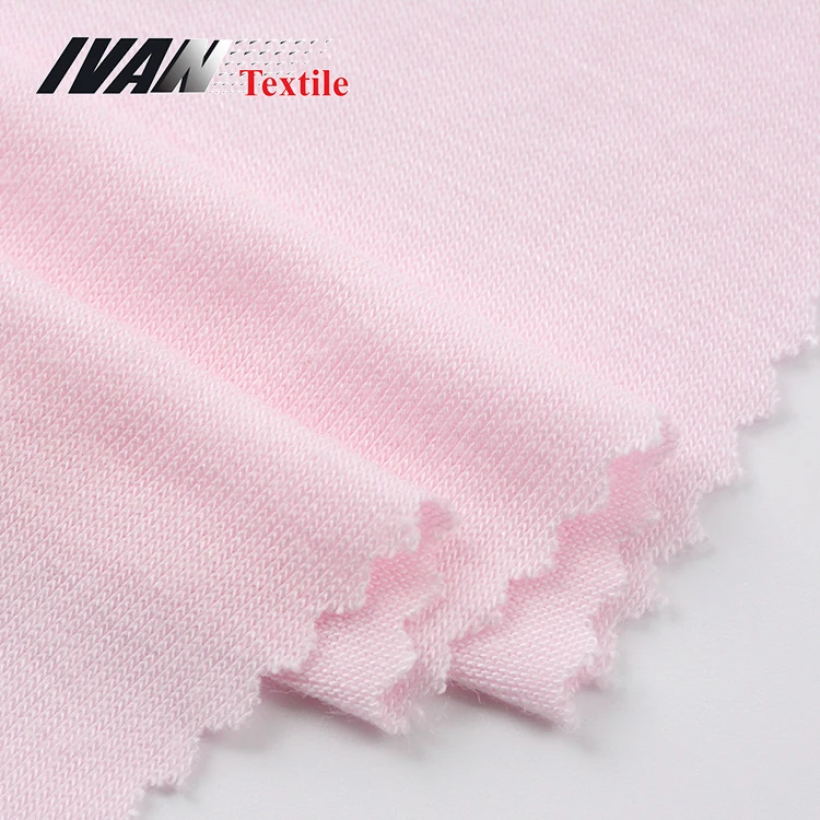 Manufacture 30S custom made knitted pink soft knitwear dress 95% viscose 5% spandex fabric