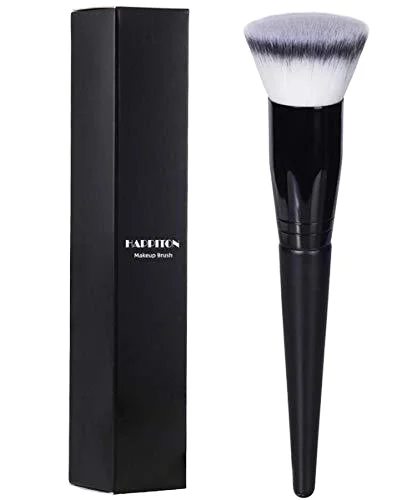 Ahyee 1PC Angled Blush Brush Custom Multifunctional Makeup Tool Wooden Handle Foundation Face Application Private Label Black