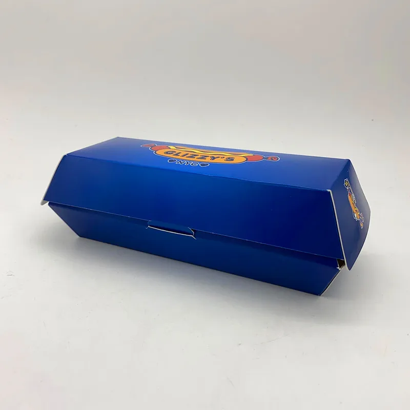Custom Logo Printed Paper Burger French Fry Bubble Waffle Packaging Containers Hotdog Trays Corn Dog Box