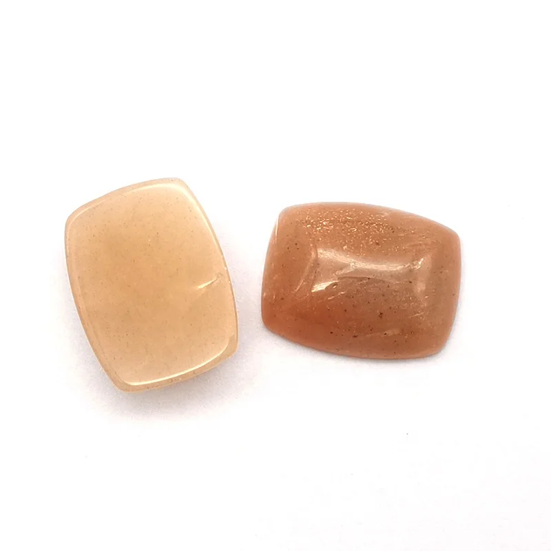 Wholesale natural stone 23*18*8 mm rectangle sunstone cabochon