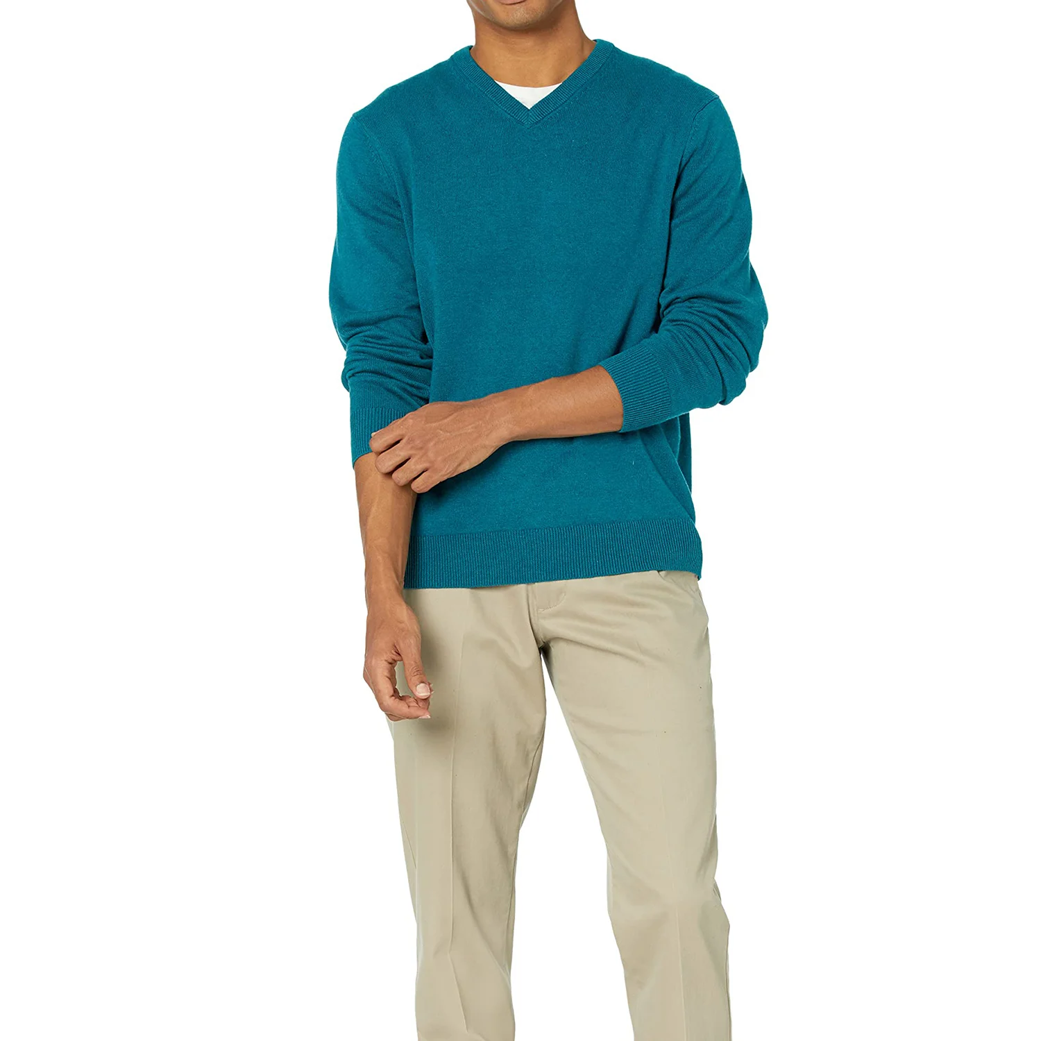 Shinesia OEM Men Plain Sublimation Wool Cotton V Neck Knit Jumper Custom Winter Pullover 100% Cashmere Knitted Sweater  for Men