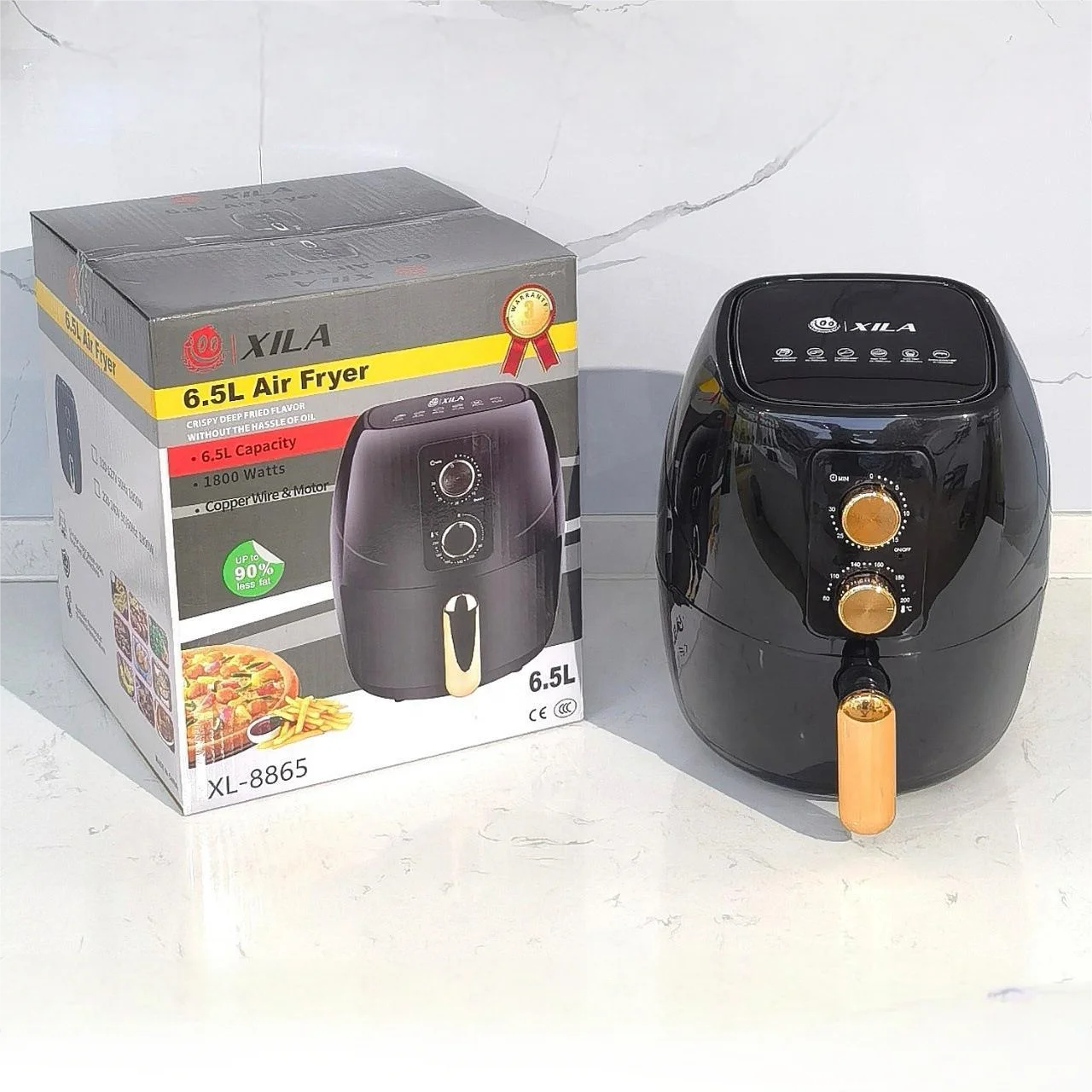 New 6.5L Kitchen Cooker Adjustable Hot Circulation Low Oil Free Cooking Electric Air Fryer