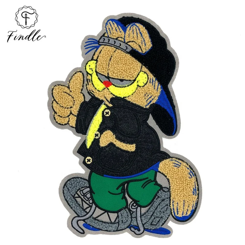 Factory wholesale large cartoon custom bear chenille patches embroidery