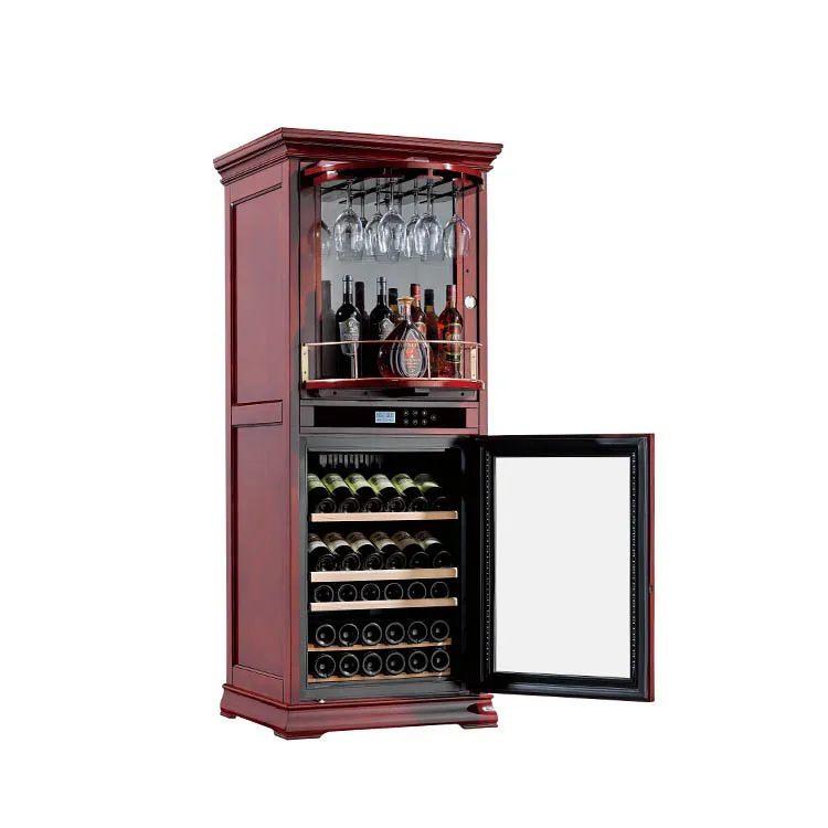 
Wine Bar Cabinet Compressor Manufacturers Cooling System Humidor Dual Zone Wine Cooler 