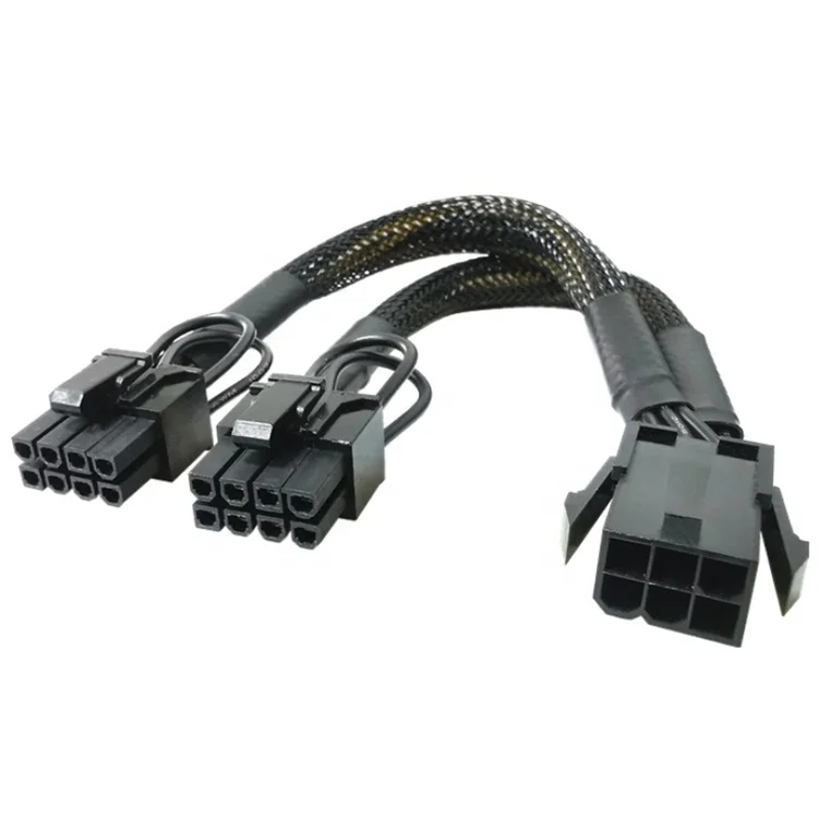 GPU 6 PIN Female to Dual 8 PIN Male 18AWG PCI Express Motherboard Power Supply Adapter PCIe Riser 3.0 Extension Cable