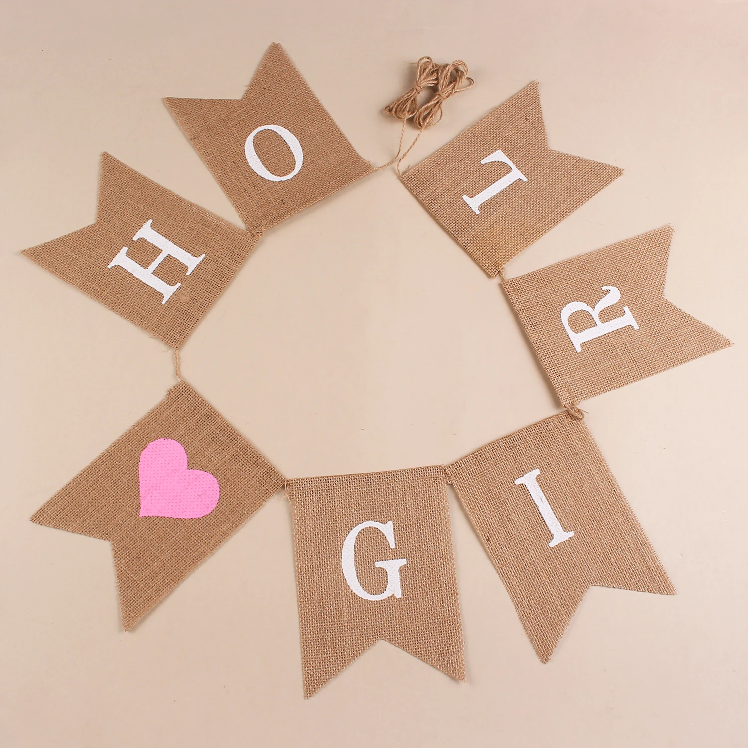 Burlap OH GIRL Banner Oh Girl Sign for Baby Shower Decoration Best Girls Birthday Party Decor Photo Backdrop  RC06281225