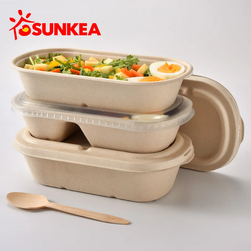 Sustainable Pulp Compartment Food Box with Lid