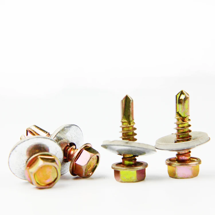 Galvanised Hex Head Self Drilling Roofing Screws With Rubber Washer