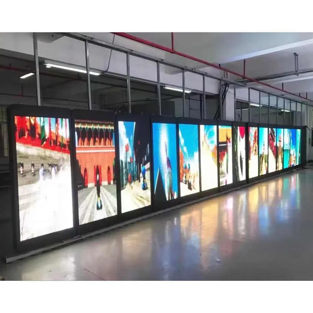Outdoor waterproof Light Pole Led double sides Display Screen Advertising Street Pole Advertising Led Screen For Point Of Sales