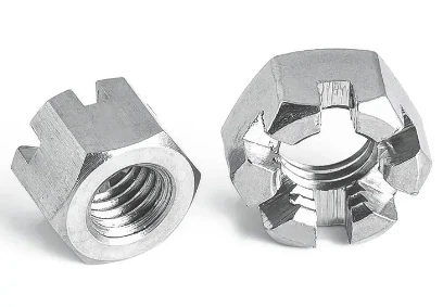 cheap custom white yellow high quality brass zinc plated black oxide Galvanize Carbon Steel SS304 Hex Slotted Castle Nuts DIN935