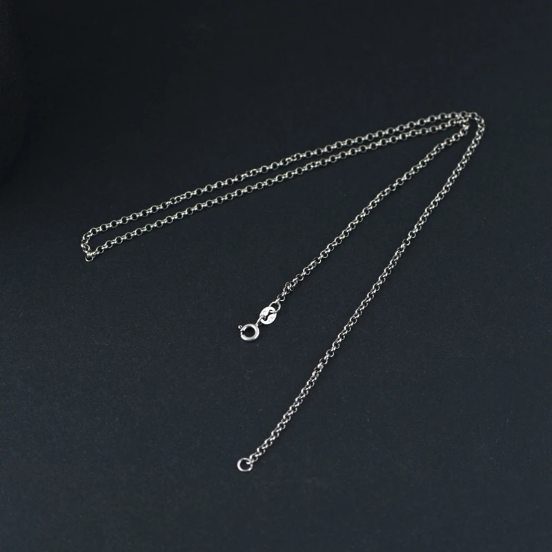 Genuine silver chain wholesale S925 Sterling Silver Chain Jewelry 2mm fashion retro link ring chain necklace for women