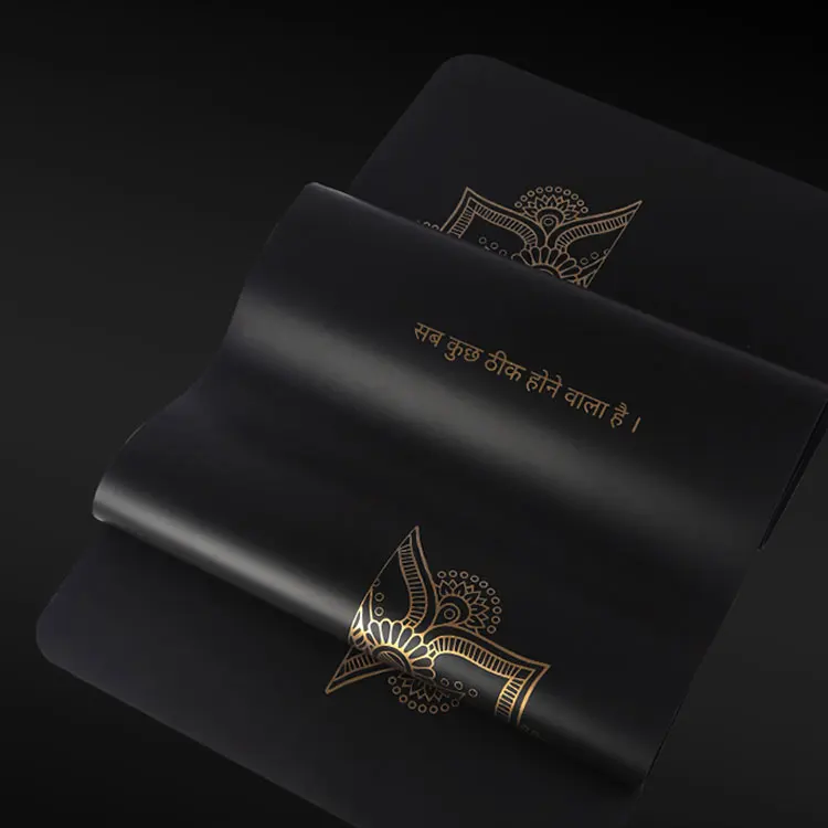 High Density Fitness Anti-Slip Black Custom Logo Pu Rubber Thick Yoga Mat For Men