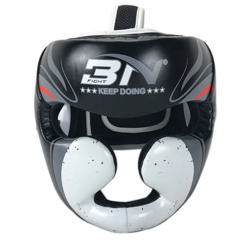 BN PU Leather boxing Helmet MMA Protector Headgear Fighting Sparring Helmet