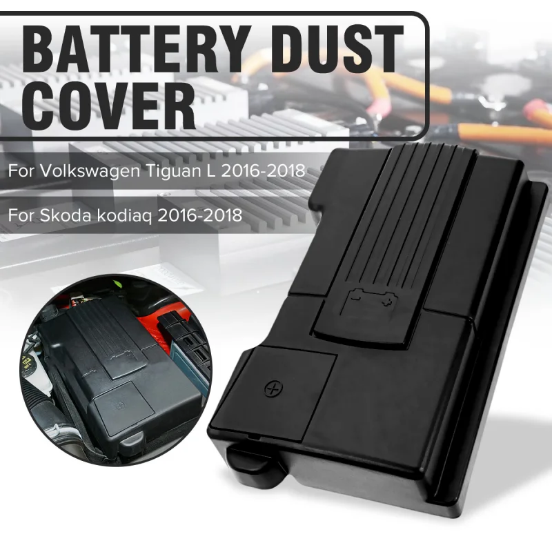 Engine Battery Dustproof Negative Electrode Waterproof Protective Cover for Skoda Kodiaq Octavia VW Tiguan L 2016 - 2019