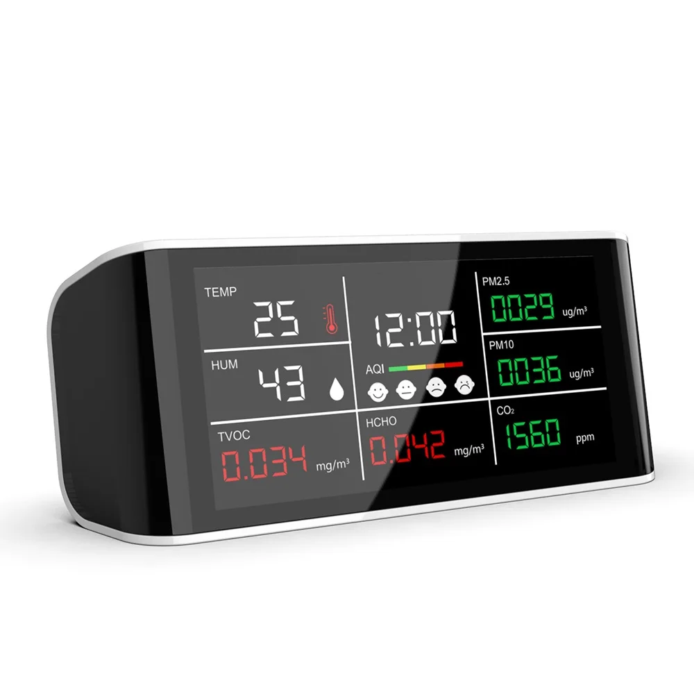  2021 new digital CO2 monitor Air quality PM2.5 detector pm2.5 tester PM TVOC HCHO meter Japan Thailand