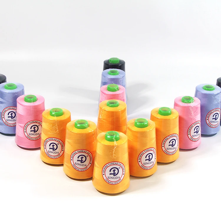Китайская швейная нить оптовая продажа полиэфирная швейная нить 40/2 5000 ярдов промышленная швейная нить