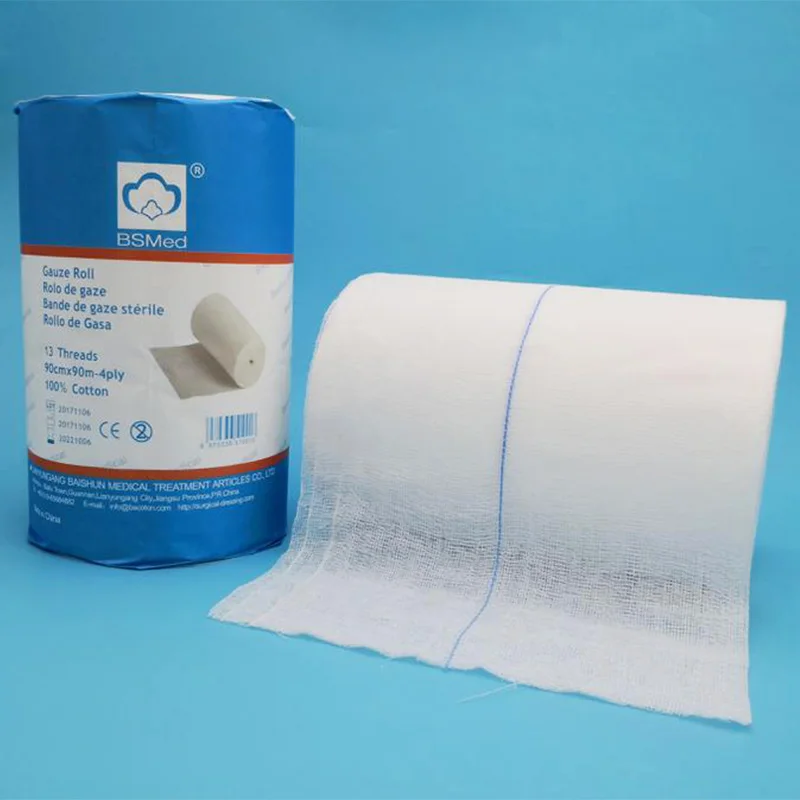 Manufacturer Customized Medical 100% Pure Cotton Fabric Soft Gauze Roll