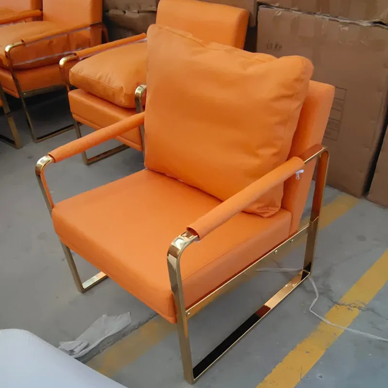 Hotel Lounge Home Furniture PU Leather Couch Living Room Arm Single Sofa Chair