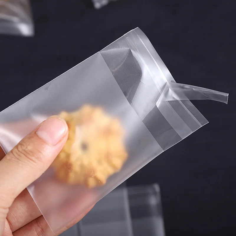 Disposable Frosted Matte Clear Self-adhesive Sealable Food Grade Custom Printed Lunch Bread Cookies Packing Bags with Your Logo