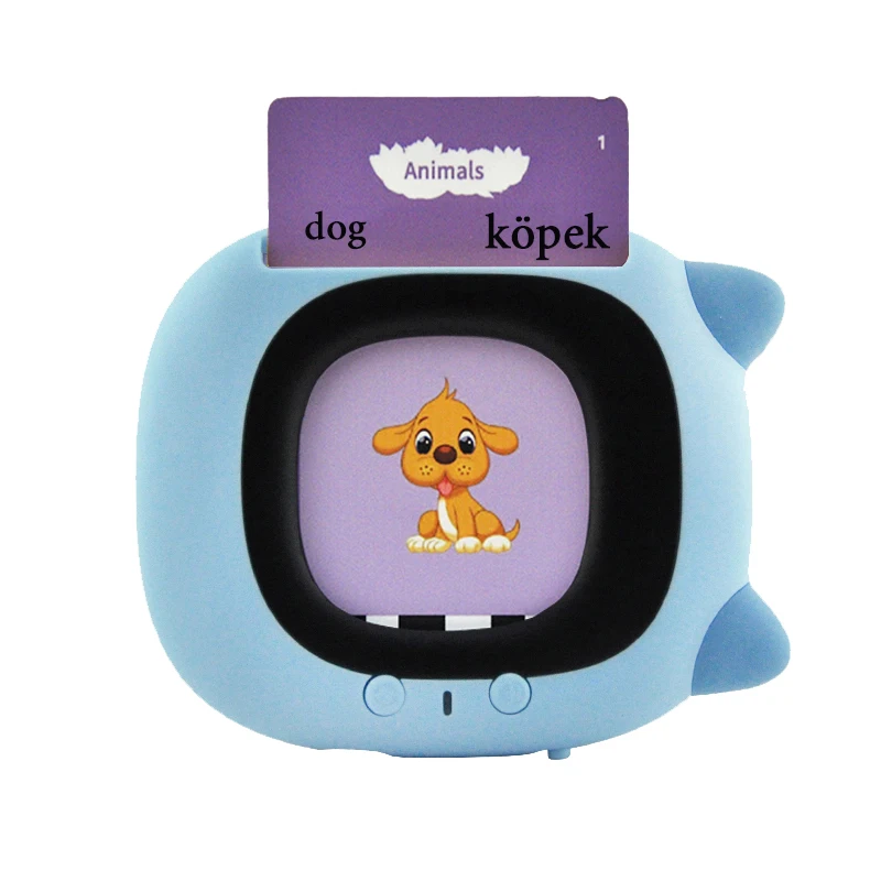 Hot Selling Silicone Blue Pink Turkish Abc Talking Flash Sound Cards Learning Toys For Boys Girls
