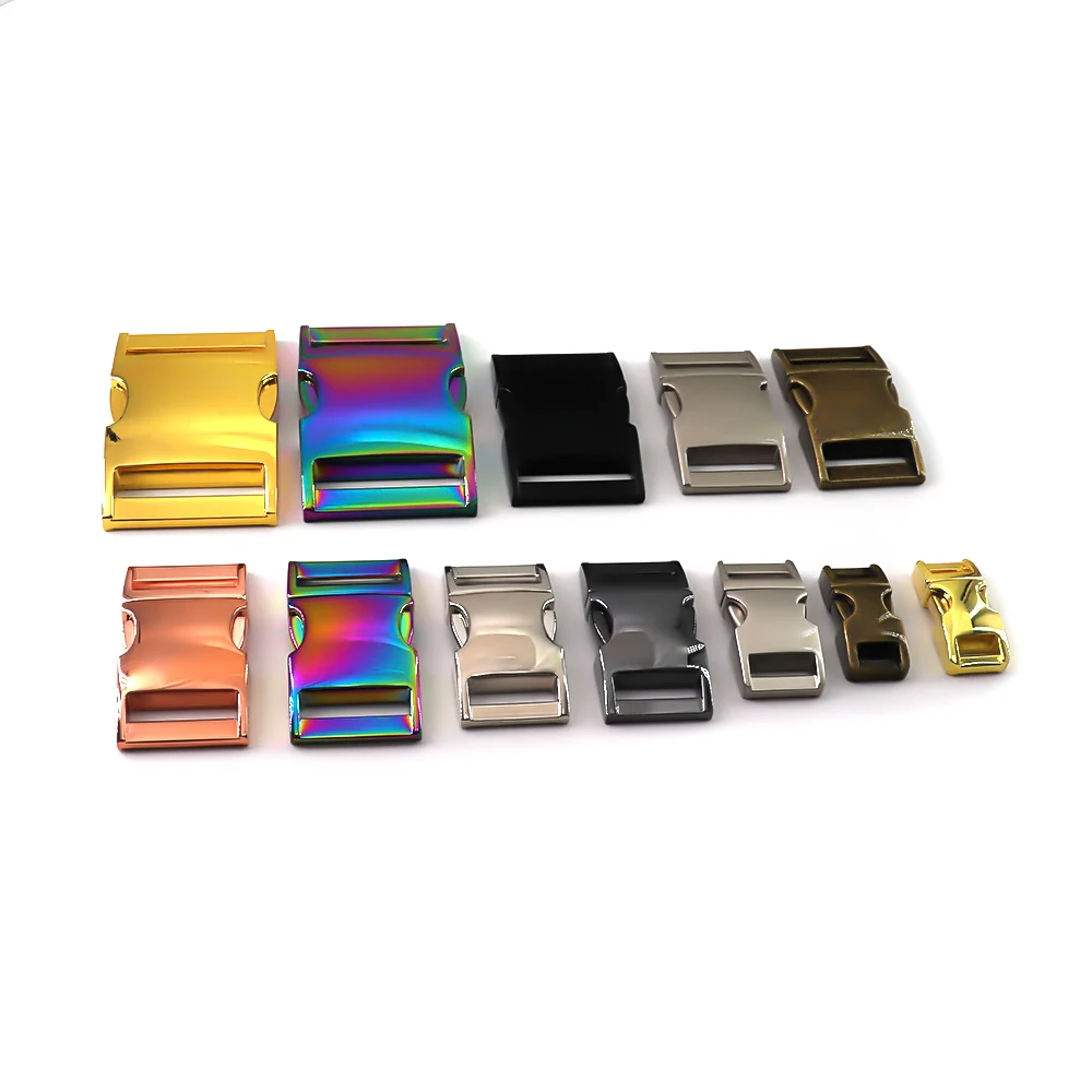 High Quality Metal Side Release Curved Buckle For Paracord Bracelet Dog Cat Collar Buckles Diy Accessories