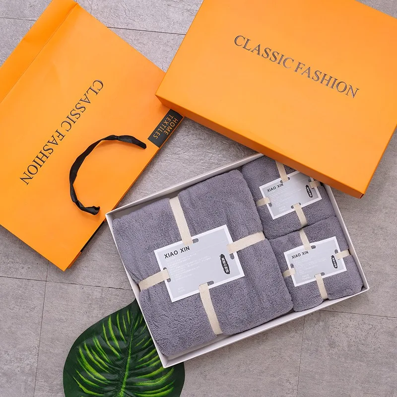 Custom Microfiber Gift Towel Set  Bath Towel Set 100% Cotton Wholesale