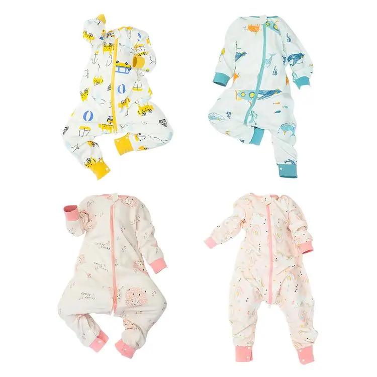 
4 Layer Gauze Soft Baby Sleeping Bag Breathable Swaddle Clothes Zipper Button Sleep Bag 