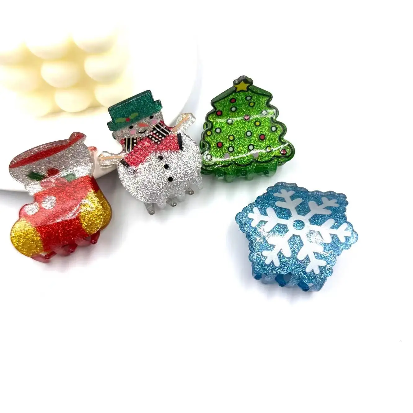 New Christmas Clip Santa Claus Snowflake Hair Clip Hair Accessories Sweet Cute Shark Clip Hair Grab Headwear Girl