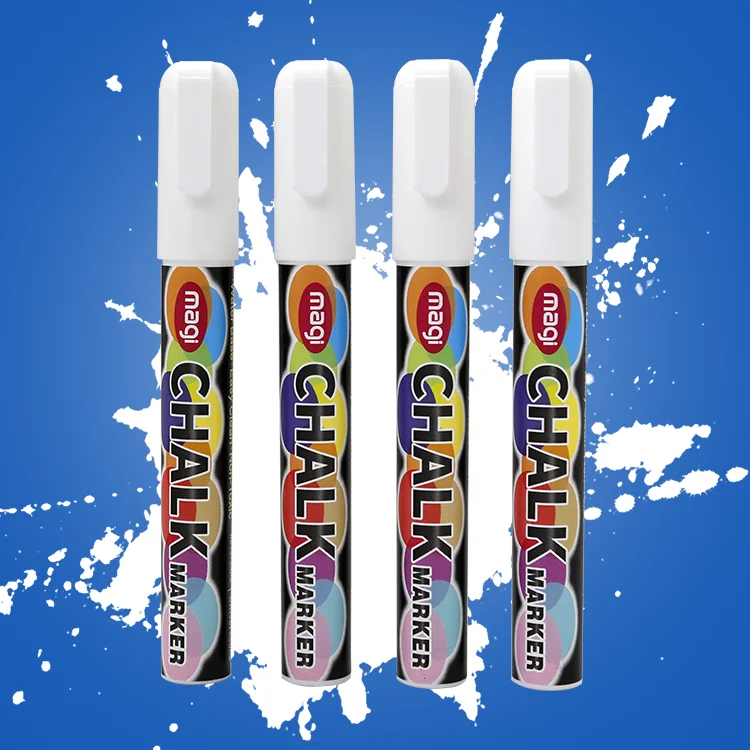 
4 sticks/set 6mm Liquid Chalk Marker Pen   White Dry Erase Marker   Chalk Markers for Chalkboard Signs Windows Blackboard Glass 