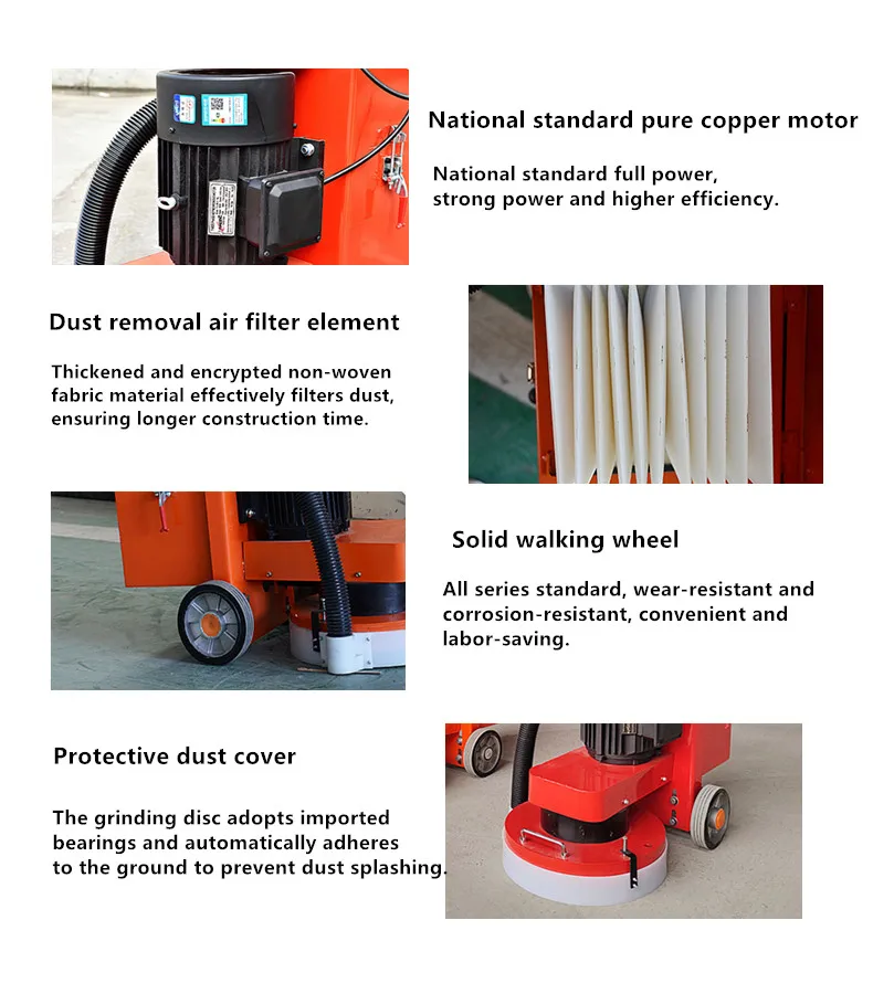 Single Phase Planetary Terrazzo Epoxy Floor Grinding Machine Concrete Grinder