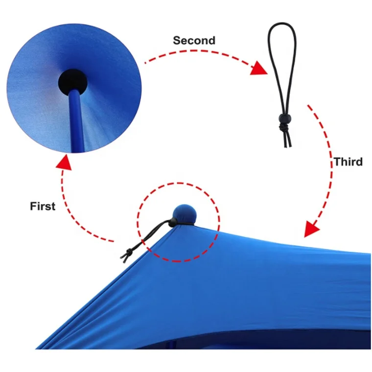 Pop Up Beach Tent Sun Shelter UPF50+ with Sand Shovel Ground Pegs and Stability Poles Use For Camping