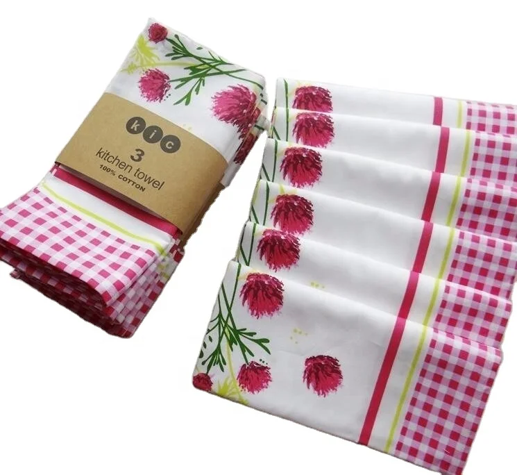 China supplier wholesale OEM Promotion 100% cotton fabric custom printing kitchen / tea towel