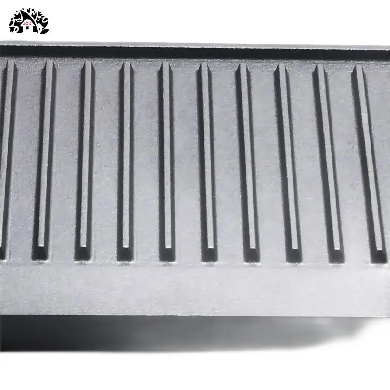 Pre Seasoned Reversible Kitchenware Grill Plate Black Cast Iron Griddle Pan Rectangle BBQ Grill Plate Steak Meat Double Side
