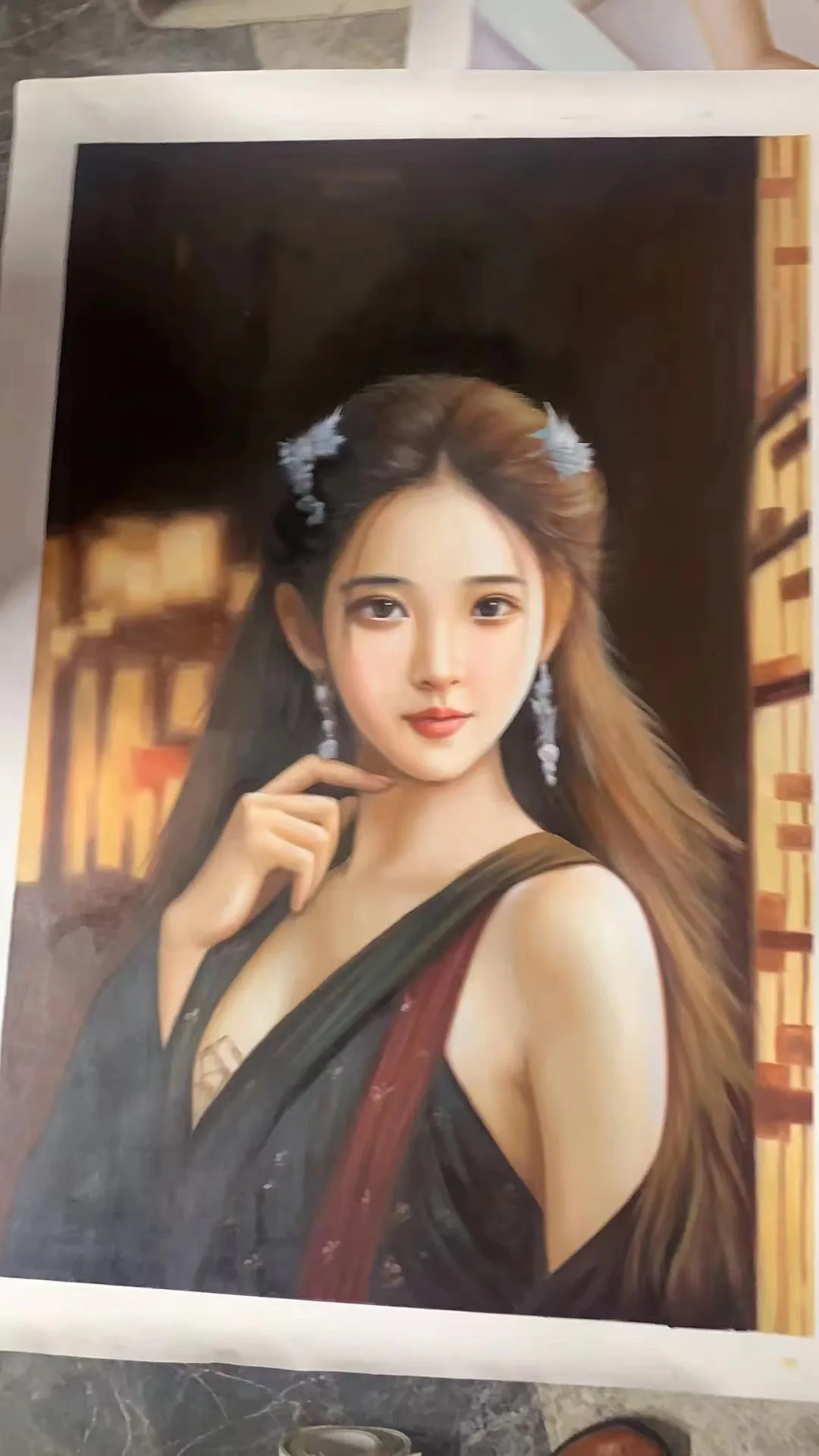 Wall Art Picture Abstract Canvas Oil Painting Modern Custom Gold Abstract Portrait Oil Painting On Canvas