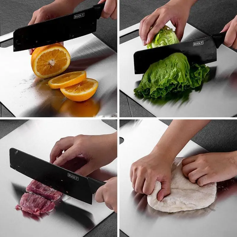 Kitchen Home Cooking Meat Fruit Vegetable Stainless Steel Pure Titanium Cutting Board