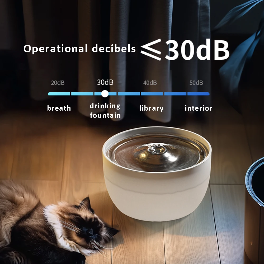 Factory Custom 3L Visual Stainless Steel BPA-Free Auto Pet Cat Dog Drinking Water Fountain For Small Animals