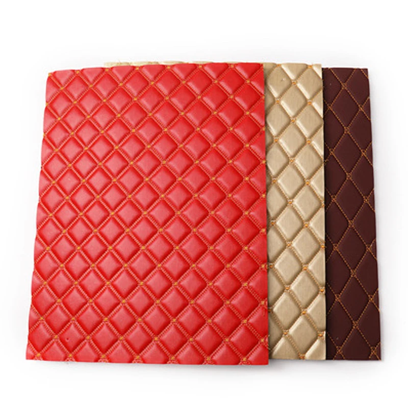 Diamond Stitching  PVC Synthetic Leather for Car Seat Embroidery Quilted