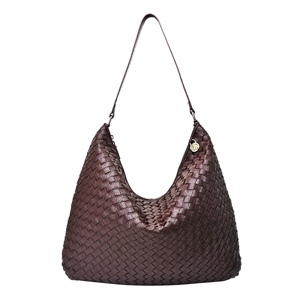 High Quality Woven Leather Tote Bag Big Capacity Shoulder Bags Casual Handbags Underarm Bag for Women