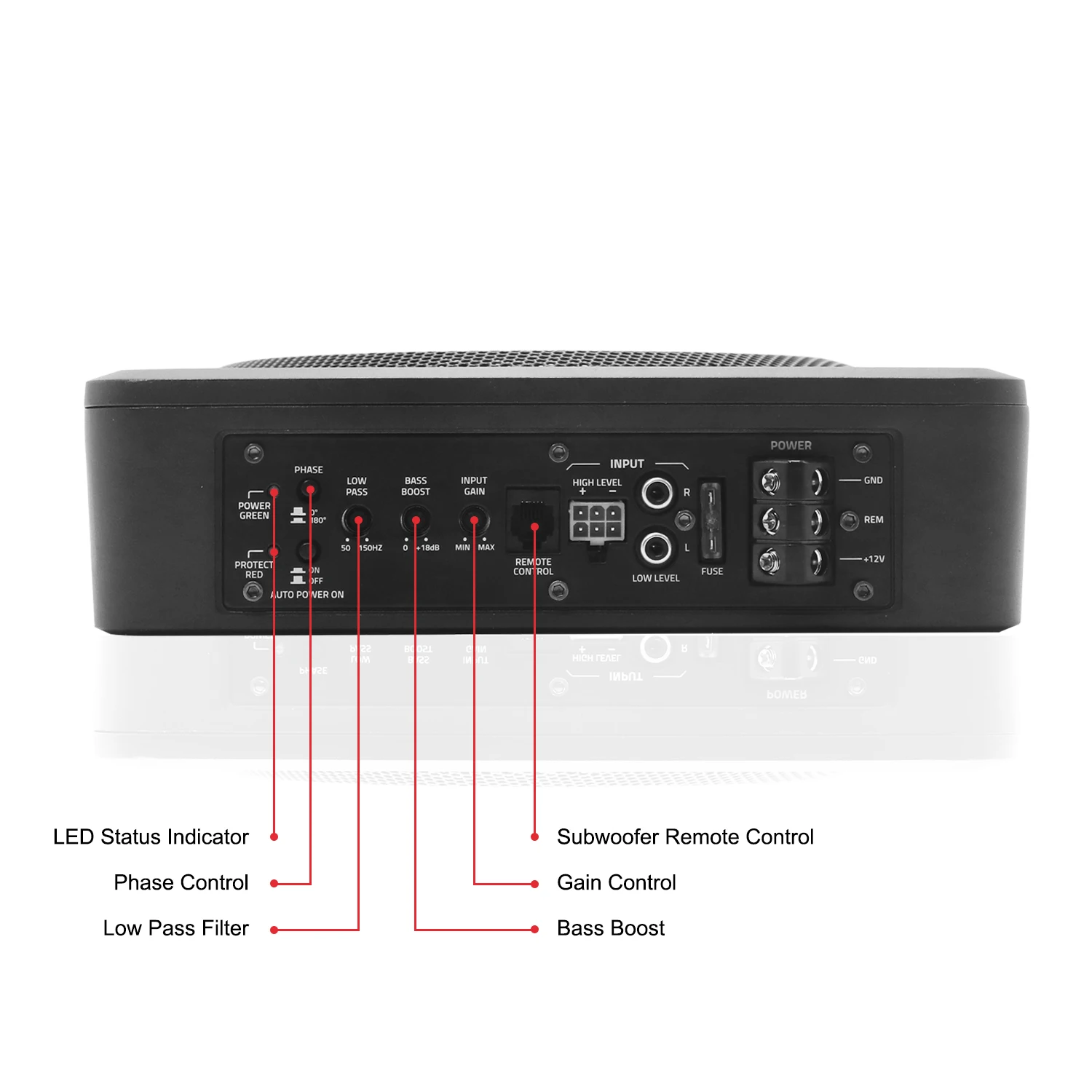 Edge SL1710 10 Inch 300 Watts Max Power Underseat Slim Amplified Car Subwoofer